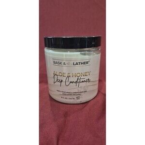 New Bask & Lather Aloe & Honey Deep Conditioner Strengthens Hair 8oz Sealed